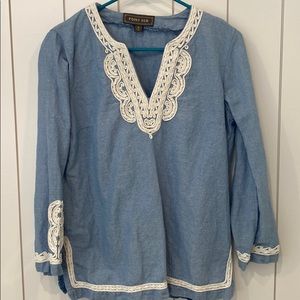 Chambray Embroidered Tunic